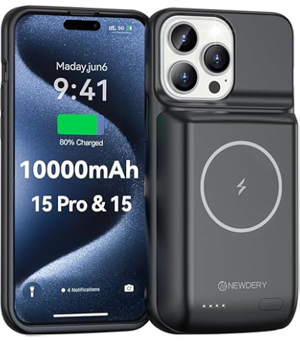 Amazon.com: NEWDERY 10000mAh Battery Case for iPhone 15 Pro Max