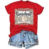 AMWIPE Baseball Shirt Women Baseball Mom Shirts Funny Mama Baseball Splatter Graphic Tshirt Team Game Day Gift Tee Tops