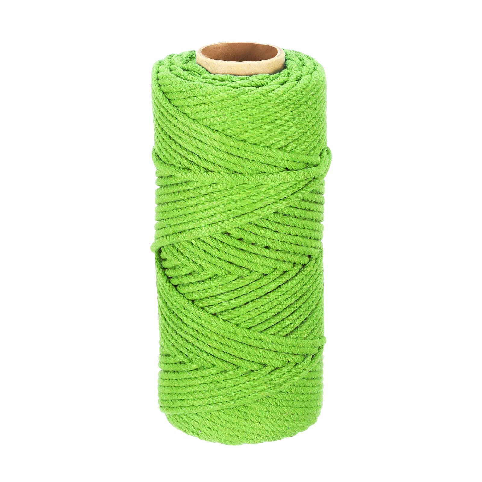 DMiotech 4mm x 80M (87 Yard) Fruit Green Natural Cotton Macrame Rope, Wall Hanging Handmade Single Strand Macrame Cord for Plant Hangers, Gift Wrapping Wedding
