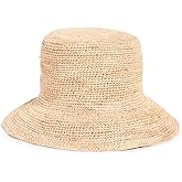Hat Attack Women's Chic Crochet Straw Bucket Hat