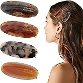 4PCS Acetate Hair Barrette,Large Vintage Hair Barrette for Women,French Tortoise Shell Hair Clips Strong Hold No-Slip Grip Metal Clasp for Thick Wavy Long Hair Women Girls
