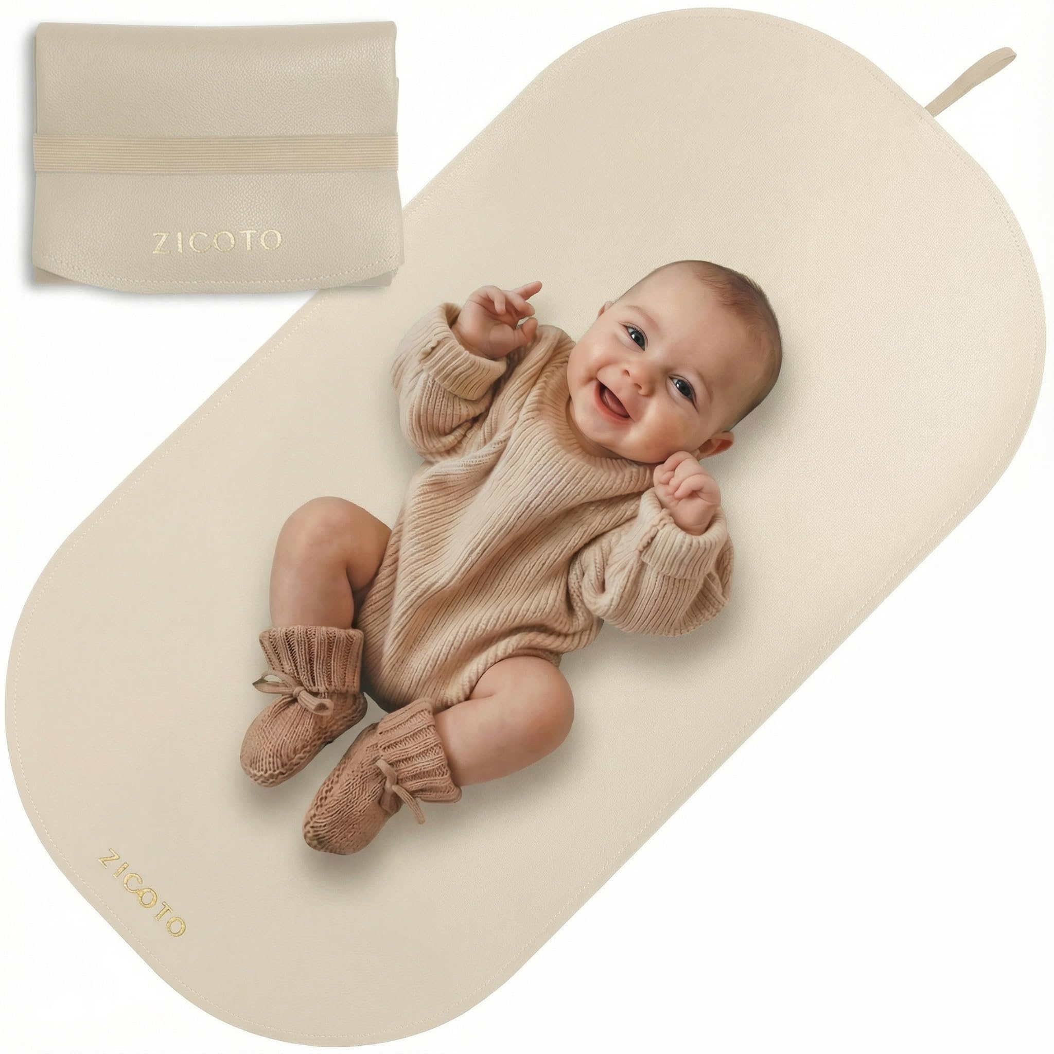 Photo 1 of Beautiful Portable Baby Changing Pad - Wipeable and Easy to Clean Diaper Changing Mat - The Perfect Waterproof Vegan Leather Pad for Traveling