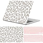 GABraden Compatible with MacBook Air 13 inch Case,2020 2019 2018 Release,(A2337 M1 A2179 A1932),with Touch ID and 2 Pack Keyboard Protectors,Laptop Plastic Hard Shell（Grey Leopard Cheetah Pattern）