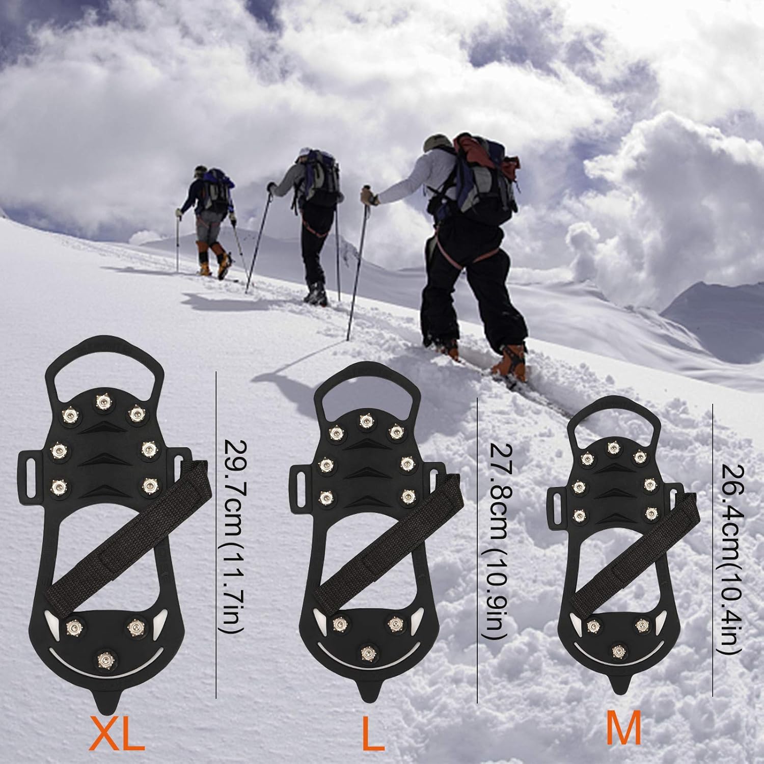 Glace Ski Glace Verglas Randonnée pour Neige Crampon Neige pour Chaussure avec 10 Dents en Acier