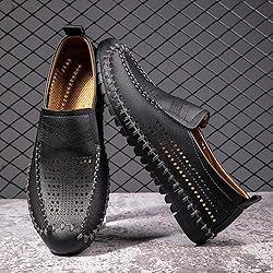 Men's Breathable Perforated Loafers Hand-Stitched