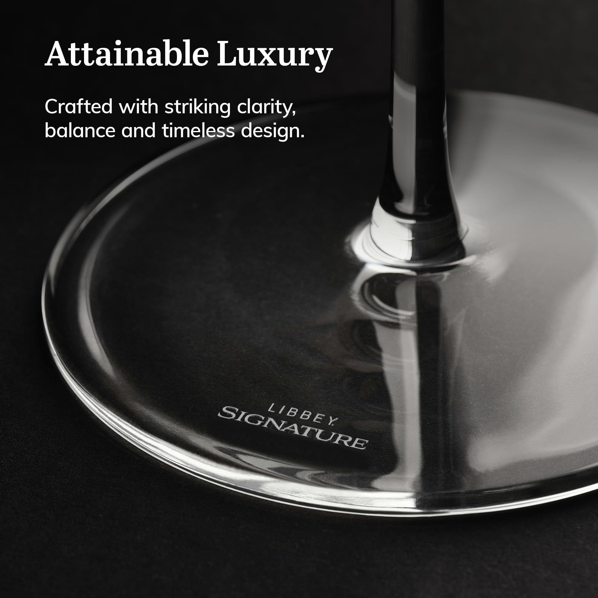 Libbey Signature Greenwich All Purpose Wine Glasses, 16 Oz Angular Wine Glass Set of 4 with Pulled Stem, Stemware Glasses for Cocktails and More