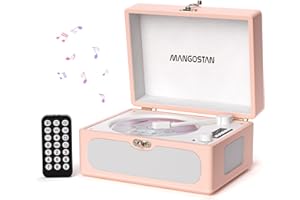 MANGOSTAN CD Player Portable with Speaker, Rechargeable Desktop CD Player with Bluetooth Boombox AUX in Headphone Jack USB Playback and Remote Control, Peach Pink…