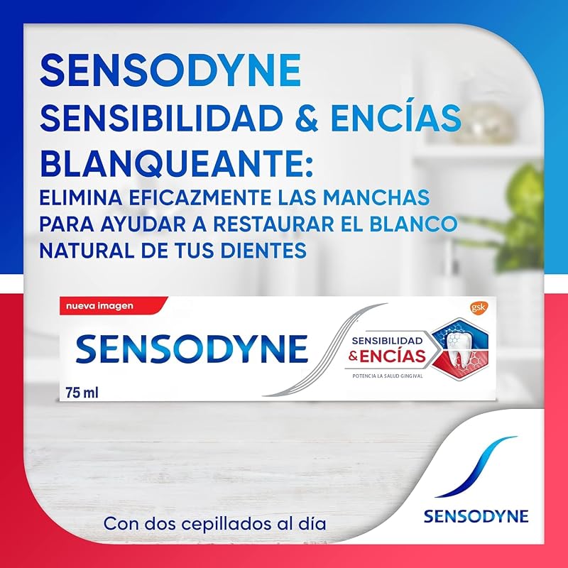 Sensibilidad y Encías Pasta Dental Blanqueante, Pack 4x75 ml
