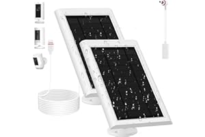 AWWNDD Solar Panel for Ring Camera(2nd Generation), 2 Pack 5W Solar Panel with 10FT/3M Long Cable for Stick Up & Pro Spotlight Cam Battery for Security Camera Dustproof Waterproof