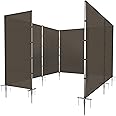 PATIO Outdoor Privacy Fence with Stainless Steel Poles Dog Fencing for Deck Backyard Yard Freestanding Removable Privacy Fence Barrier Garden Chicken Fence with Spikes Brown 6'x14'