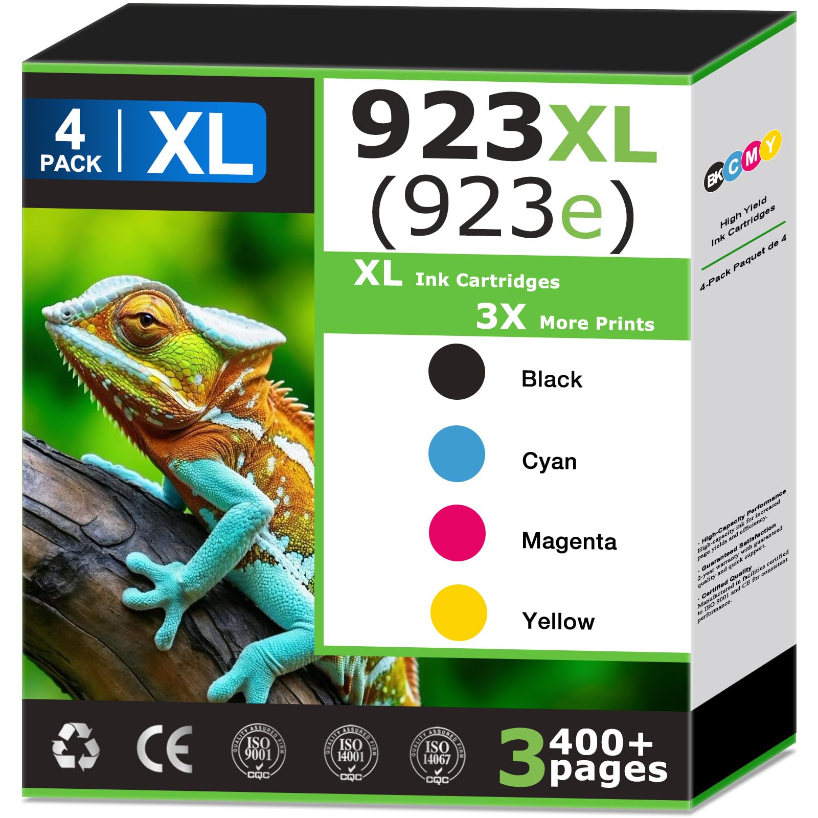 Photo 1 of 923XL 923e Ink Cartridges Compatible for HP 923 Ink Cartridges Combo Pack Work with HP Printer for 8120 8122e 8124e 8125e 8130e 8132e 8134e 8135e 8138e 8139e Printer Black Cyan Magenta Yellow(4 Pack)