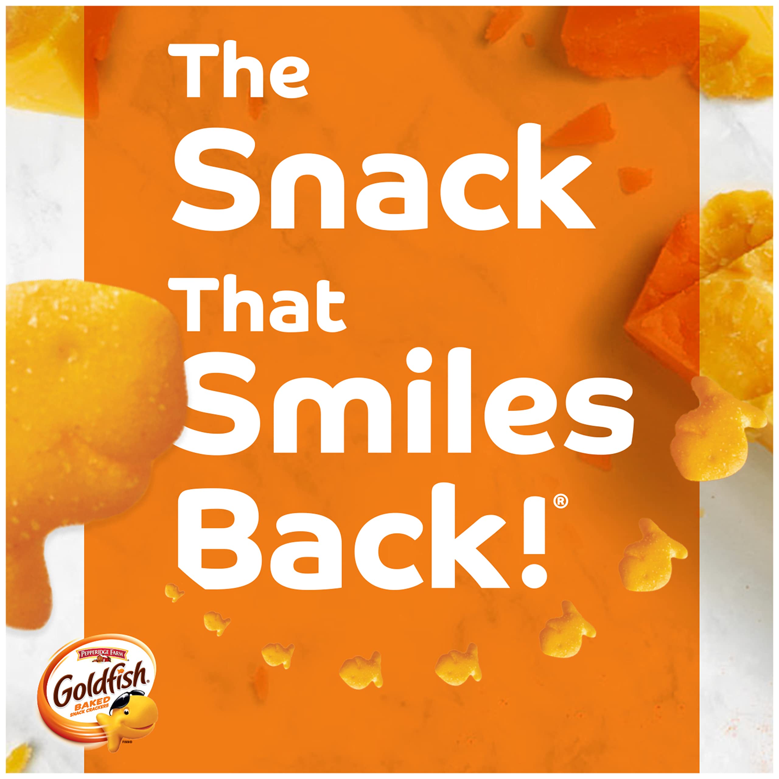 Goldfish Cheddar Cheese Crackers, Baked Snack Crackers, 1 oz On-the-Go Snack Packs, 9 Count Tray