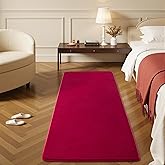 HOMORE 2x6 Runner Rugs for Bedroom,Burgundy Washable Area Rug Low Pile Living Room Kitchen Nursery Decor,Non Slip Thickened M