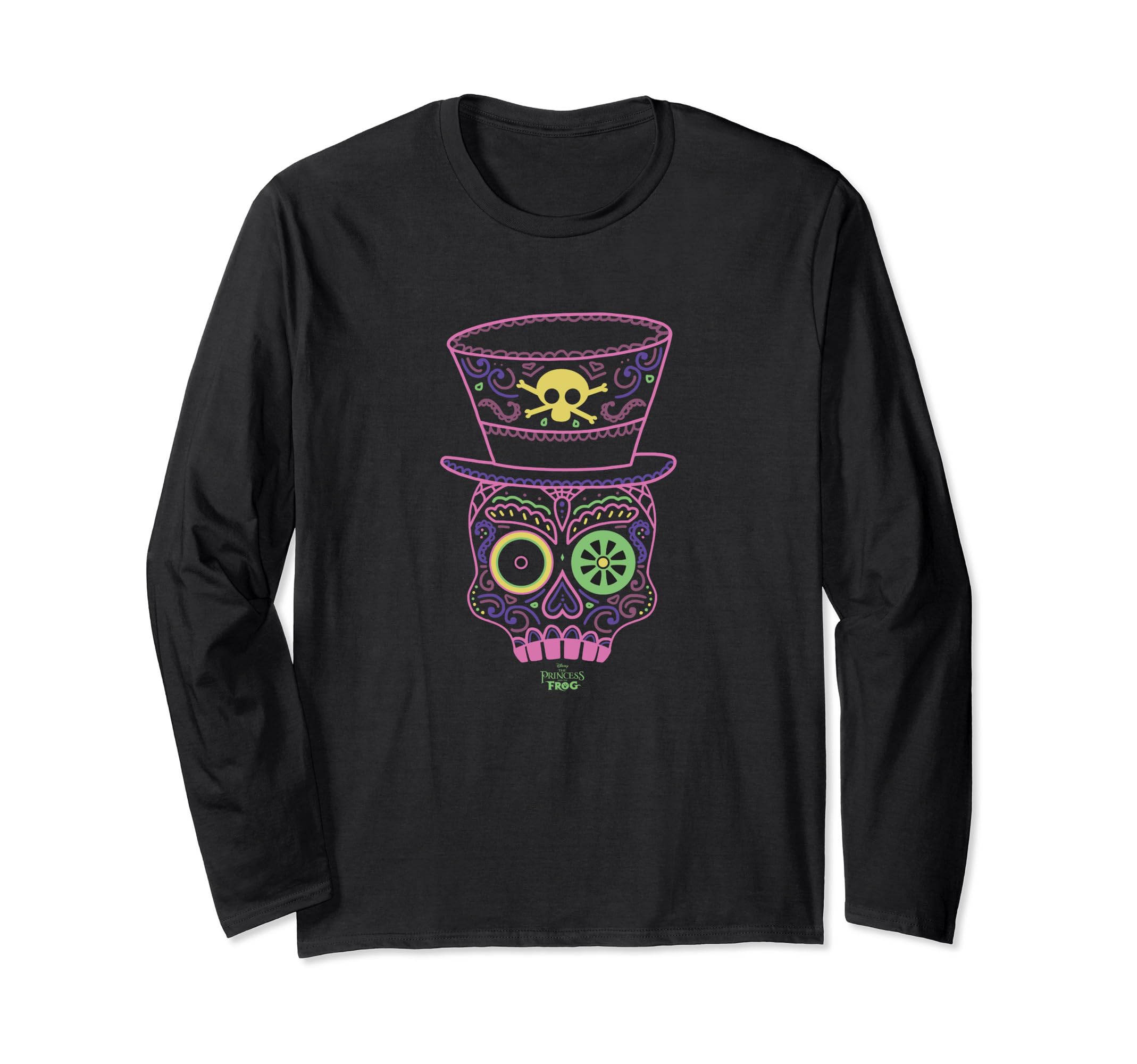 Disney Princess And The Frog Dr. Facilier Line Art Mask Long Sleeve T-Shirt