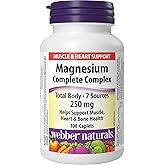 Webber Naturals Magnesium Complete Complex 250 mg, 7 Sources of Magnesium, 100 Caplets, Helps Support Muscle, Heart and Bone