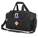 17X10X9 Inches United Airlines Personal Item Under Seat Duffel bag Suitable for Major Airlines including United, Spirit, Jetblue, Frontier, and American - Duffel Bag Design (Black)