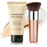 UAOE Color Matching Foundation for Mature Skin,1.01 FL.OZ,01 Light | Color Changing Foundation,Hydrating &amp; Breathable Foundation Makeup with Skincare-Infused,Includes Brush,Lightweight Coverage