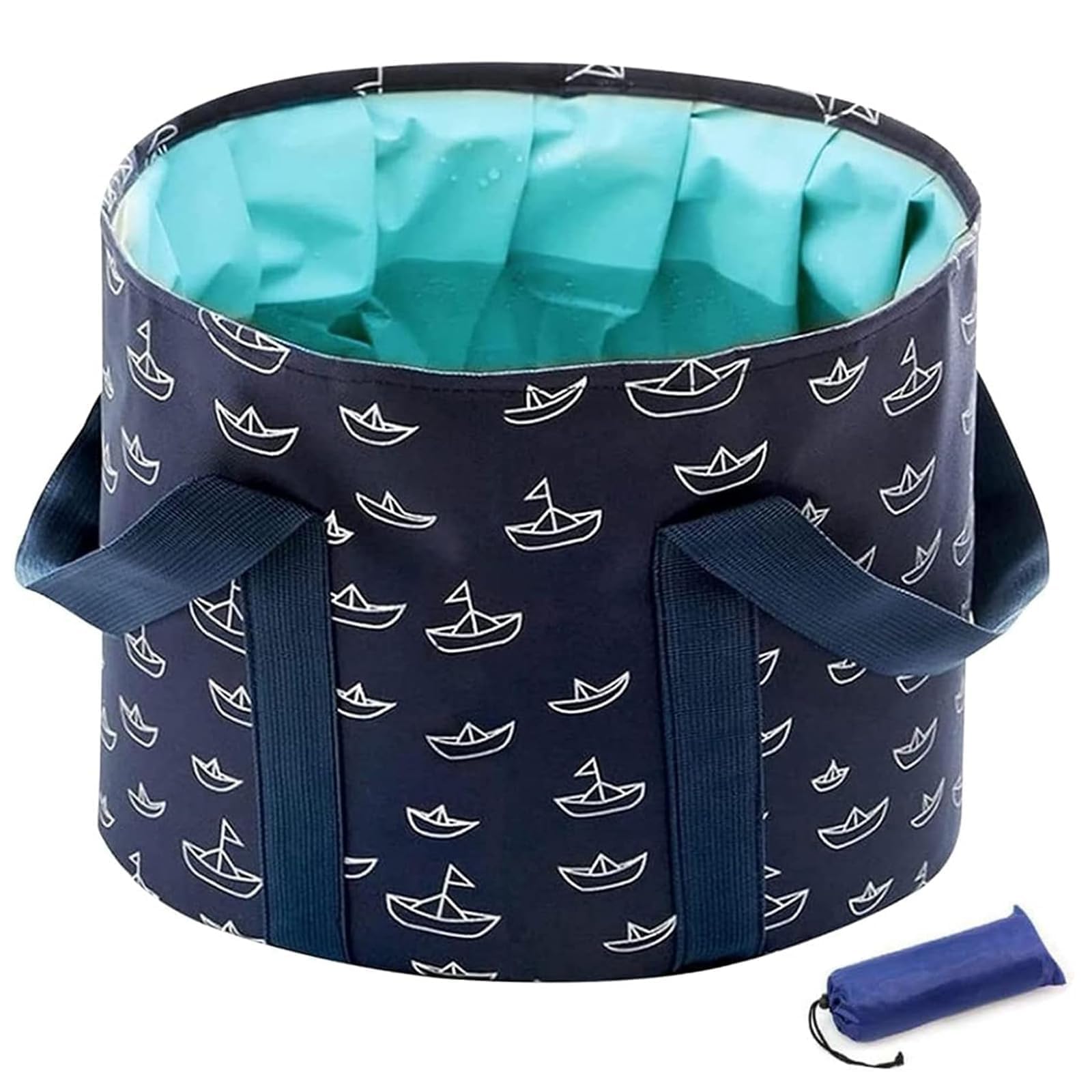 Foot Bath Bowl, Capacity 15L 20 * 30cm Foot Bath, Foot Spa, Pedicure Bowl, Folding Foot Bath Massage Barrel Foot Spa Home Pedicure Basin for Camping Washing Fishing (Sky Blue)