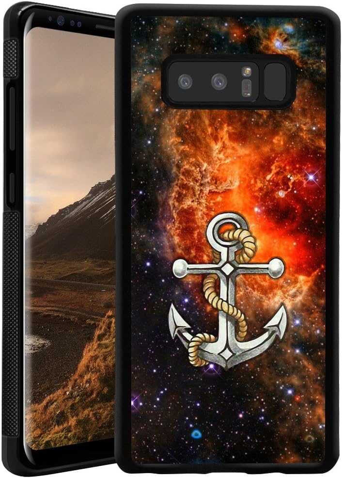 Samsung Galaxy Note 8 Case with Starry sky anchor Pattern,Amusing Whimsical Design Bumper Case,Black Thin TPU and PC Protection Soft Cover Anti-Scratch &Fingerprint Shock Proof Case For Samsung Galax