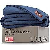 ESCURA Tw® Climate Control Comforter, King/Cali King, German Patented PCM Down Alternative All-Season Design for Hot Sleepers & Night Sweats, Bamboo Lightweight Breathable Hypoallergenic Blanket