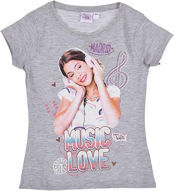 Disneys Violetta T Shirt Grau 116 6 Jahre Amazon De Bekleidung