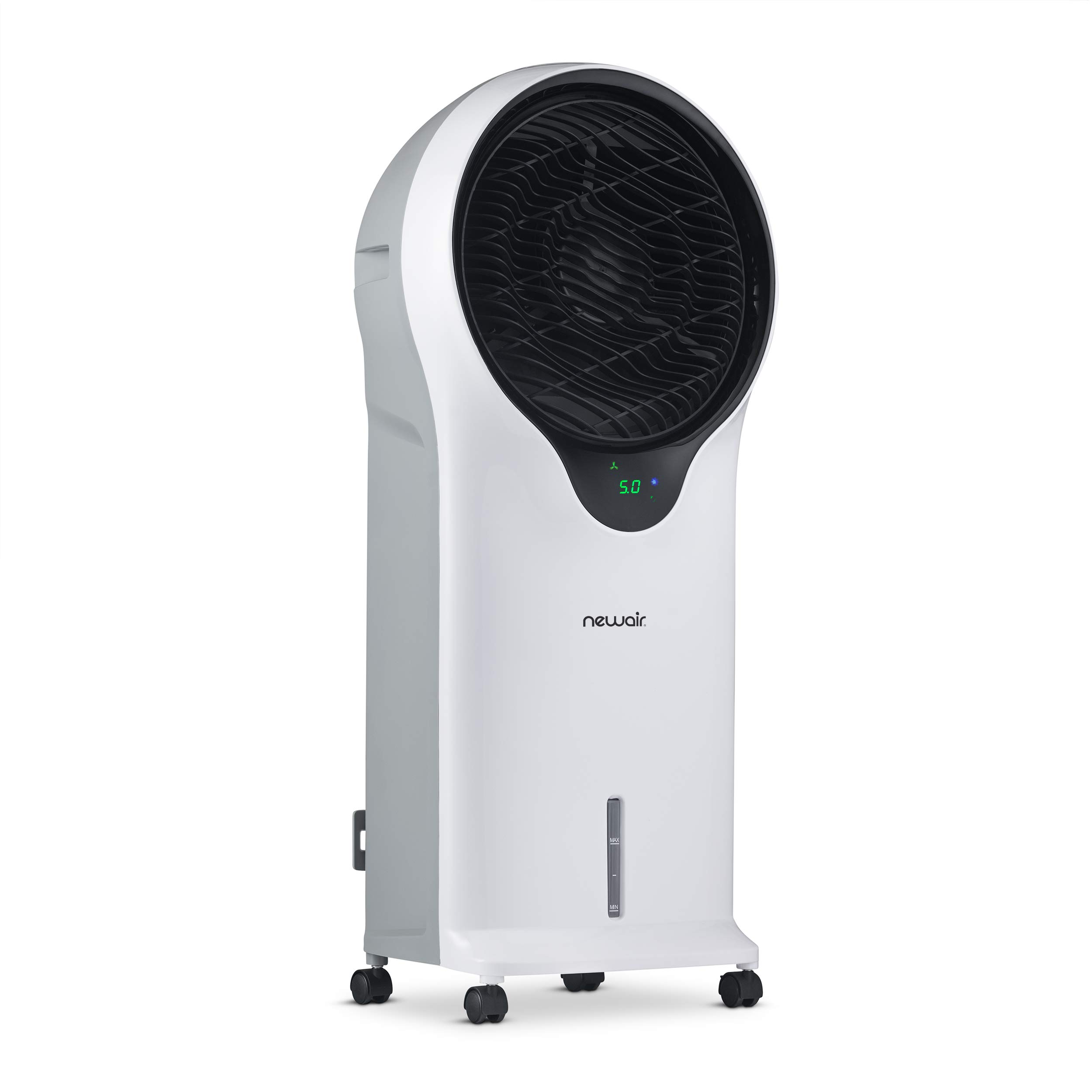 Photo 1 of ***HEAVILY USED AND DIRTY - POWERS ON - UNABLE TO TEST FURTHER - SEE PICTURES***
 Newair Evaporative Cooler 470 CFM 250 sq. ft. Freestanding Home Air Cooler 3 Fan Speeds 1.45 Gallon Water Tank, White Easy Glide Wheels Remote Control Included