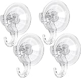GlobaLink 4 Pack Clear Suction Hooks Heavy Duty 3KG Vacuum Cups view 1