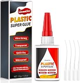 GleamGlee Plastic Super Glue 35g Heavy Duty CA Glue for Plastic Repairs