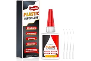 Colle plastique 35 g, super colle pour réparation de plastique, colle instantanée très résistante – Imperméable, résistante à