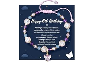 LAVEIR Birthday Gift for Girls – Adjustable Crystal Butterfly Bracelet for Litter Girls, Daughter, Granddaughter, or Niece