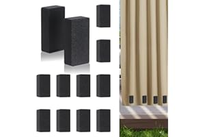 DDEETODU 20 Pcs Outdoor Curtain Weights, Gazebo Curtain Weights for Wind, Weights for Outdoor Curtains, Waterproof Heavy Duty Curtain Magnets, Magnetic Drapery Weights for Curtain,Flags,Tablecloth (Black)