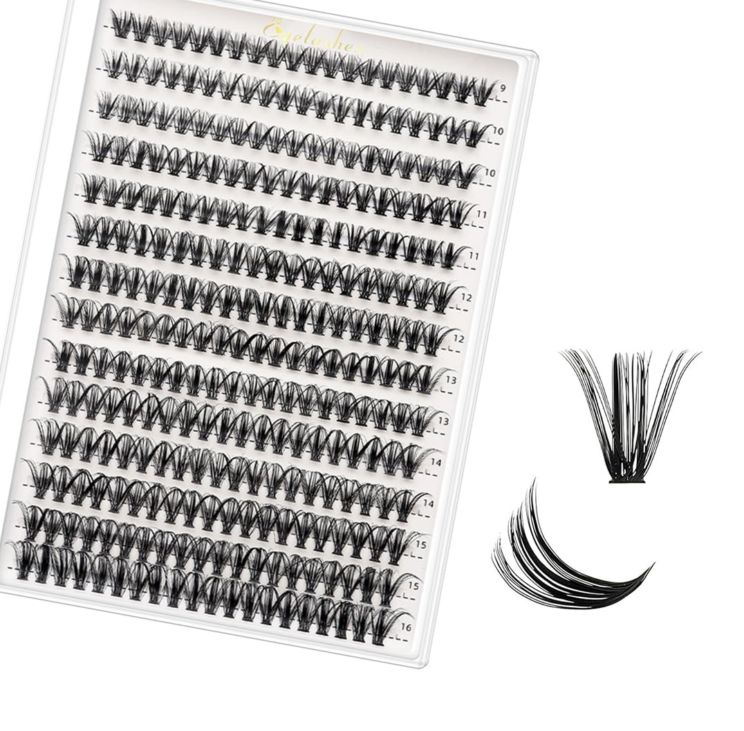 False Eyelashes Clusters 280 Pcs Individual Cluster Lashes 40D Lash Clusters Extensions DIY Eyelash Extension(40D-D,9-16mix)