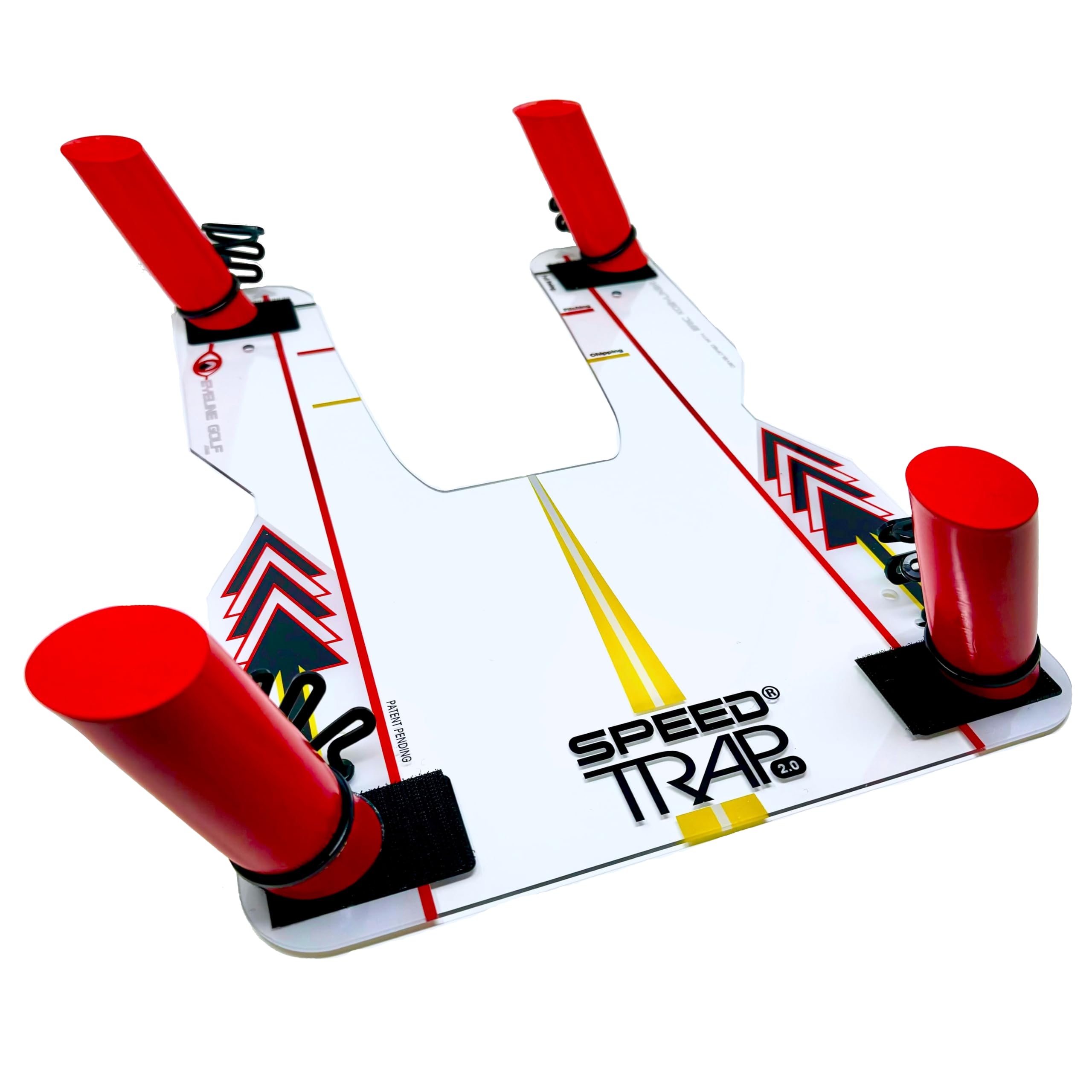 EyeLine Golf Speed Trap - Build Confidence and Improve Your Swing with Slice and Hook Corrector- Swing Trainer - Unbreakable Polycarbonate Base (Speed Trap 1.0) (Speed Trap 2.0)