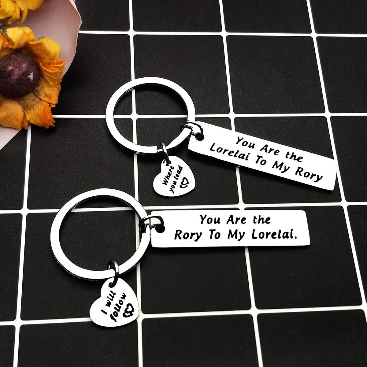 Mother Daughter Gift Set for 2 Mother Daughter Keyring Set Sisters Gift Gilmore Girs Inspired Keychain Gift Best Friend Gift for Valentines Birthday BFF Gift Where You Lead I Will Follow Keychain Set - Image 5