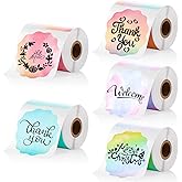 Gersoniel 700 Pcs 2 Inch Round Thermal Labels Waterproof Circle Direct Thermal Stickers Printable Labels for Valentine's Day Gift Wrapping Thanks Card Small Business Logo(Pastel,Scalloped)