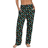 ALISISTER Christmas Pajama Pants for Women Print Pj Bottoms Drawstring with Pockets S-XXL