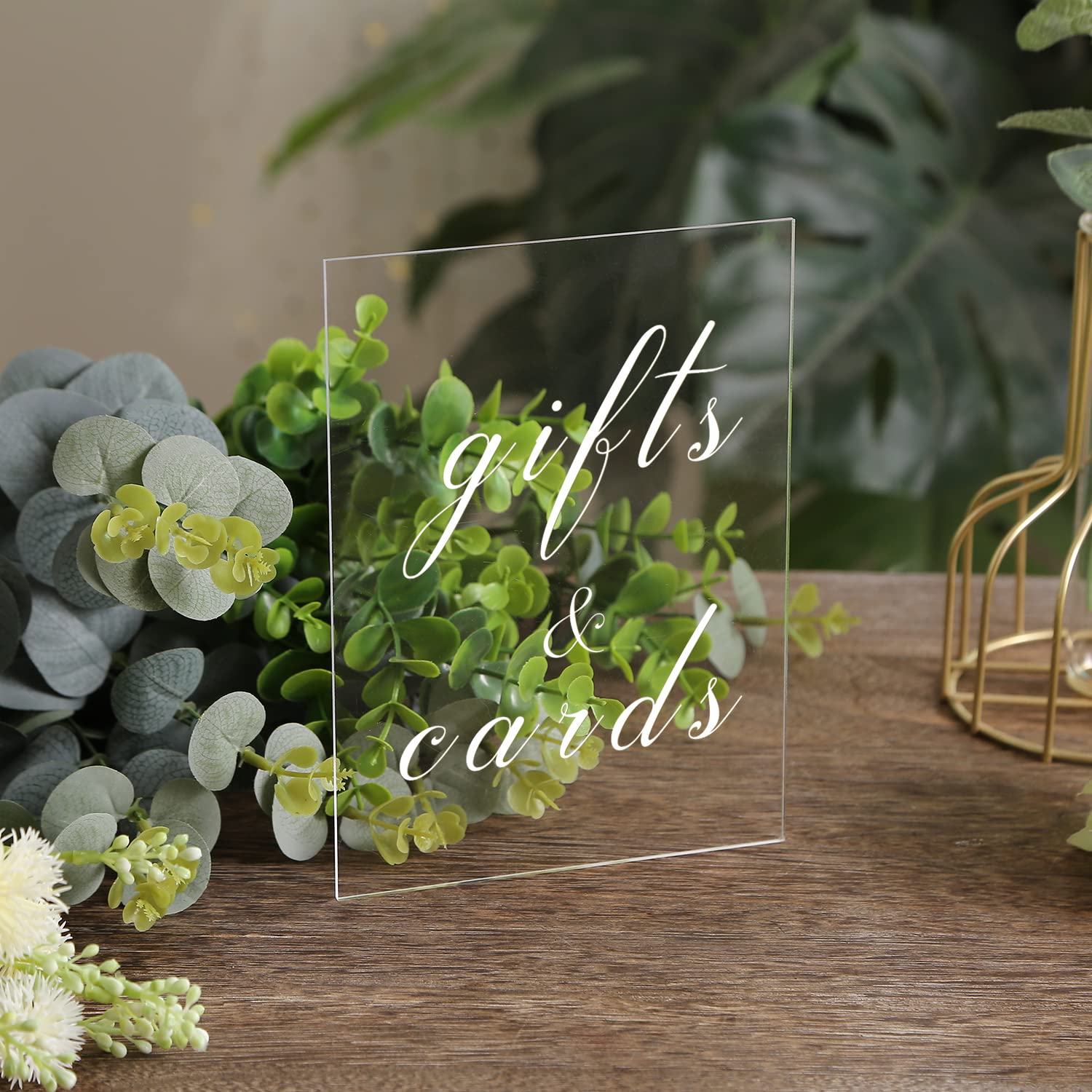 UNIQOOO 10 Pack Clear Acrylic Sign Acrylic Wedding Table Numbers, 8 x 10 inch, DIY Acrylic Sheet for for Wedding Table Number Holder, Table Display Stand Signs for Party Events, Office