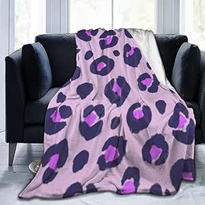 Manta con estampado de leopardo de la UE, color morado y con diseño de