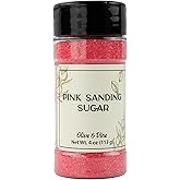 Olive & Vine Pink Sanding Sugar, Sweet Finish, For Baking & Decorating, Rich Tradition, Authentic Taste, For Global Recipes (4 Ounce)