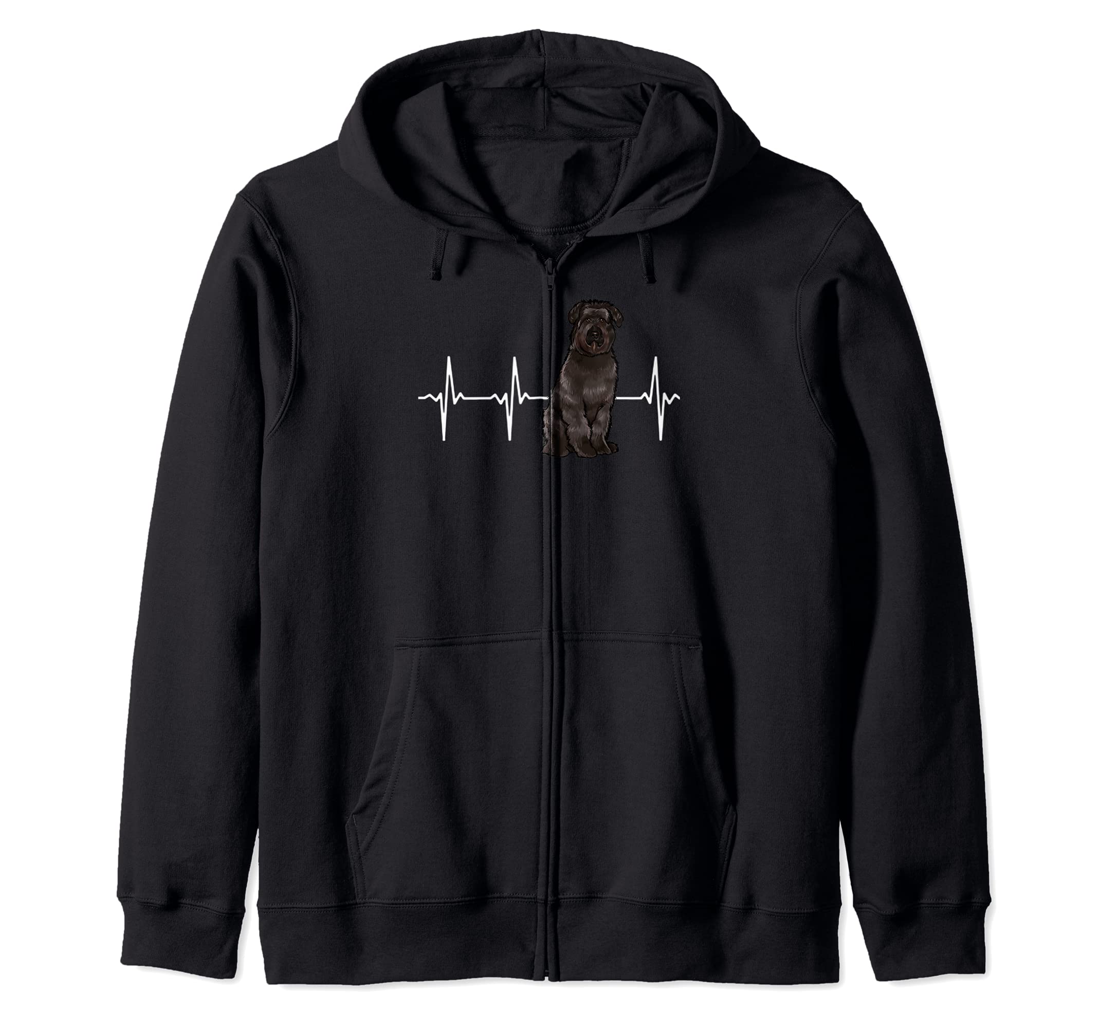 Bouvier des Flandres Heartbeat Dog Lover Zip Hoodie