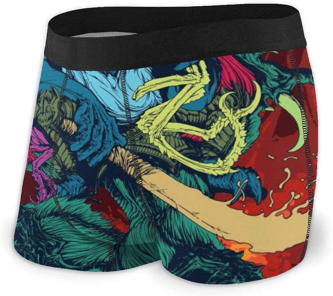 LAOLUCKY Dragon Monster Skull Myth Mens Underwear Boxer Briefs for Boy Youth Polyester Spandex Comfort
