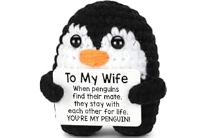 Valentine's Day Gifts to My Love, Emotional Funny Cute Mini Handmade Crochet Penguin Romantic Birthday Christmas Valentine We