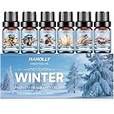 Winter Fragrance Oil Set, 6 Premium Holiday Essential Oils Set for Diffuser, Candle Making - Winter Spice, Winter Glow, Nutcracker, Warming Cashmere, Vanilla Pinecones, Snowkissed Lodge Scented Oil