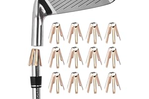 ALIENNANA 12Pcs Universal Brass Golf Shaft Adapter Shims Fits .335 .350 .355 .370 for All Shaft - 6 Legs Brass Adjustable Golf Shaft Shims Golf Accessories