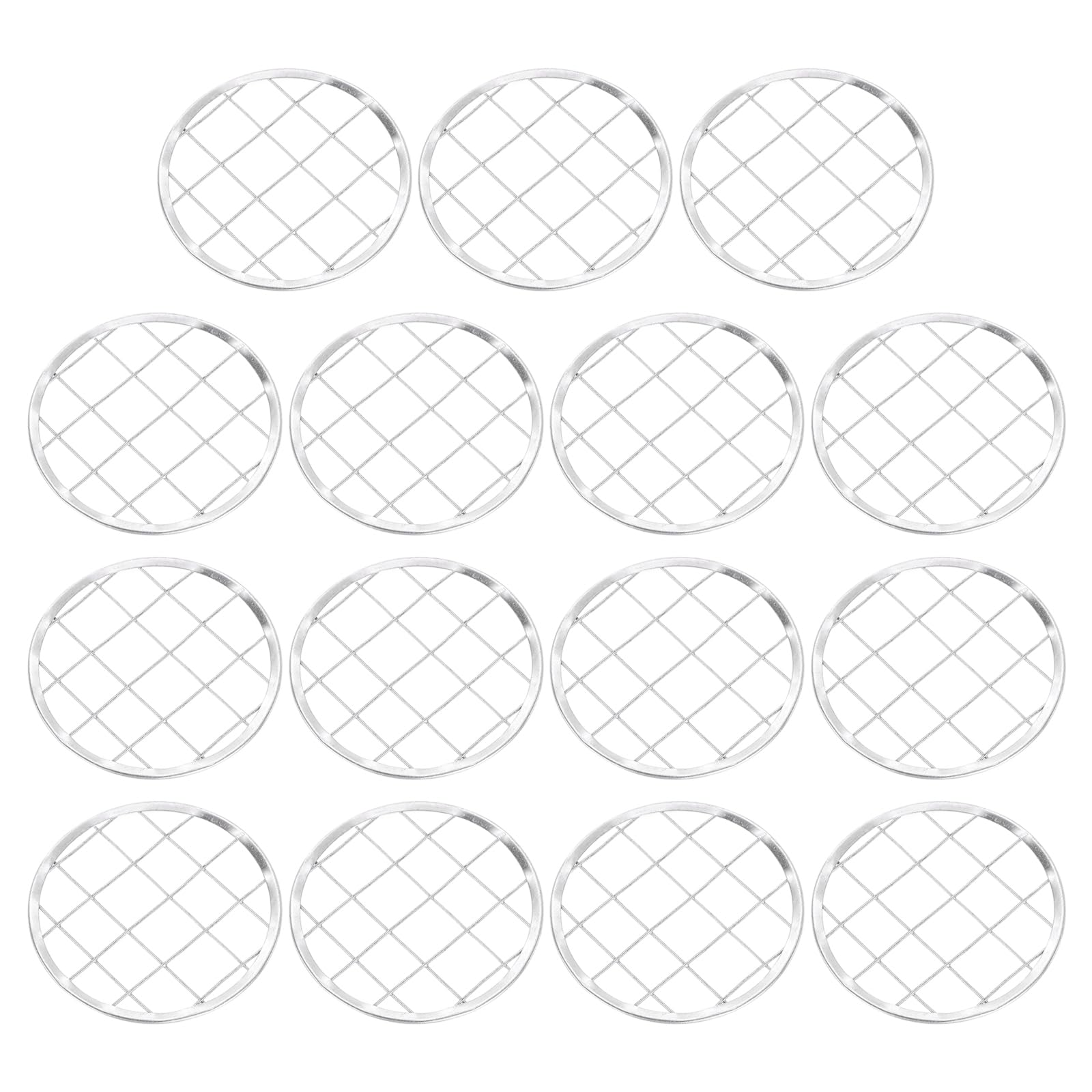 PATIKIL Flower Frog Lid 2.4inch, 18 Pcs Metal Round Floral Vase Insert Arranger for Arrangement Plant Fixation Regular Mouth Mason Canning Jar, Silver
