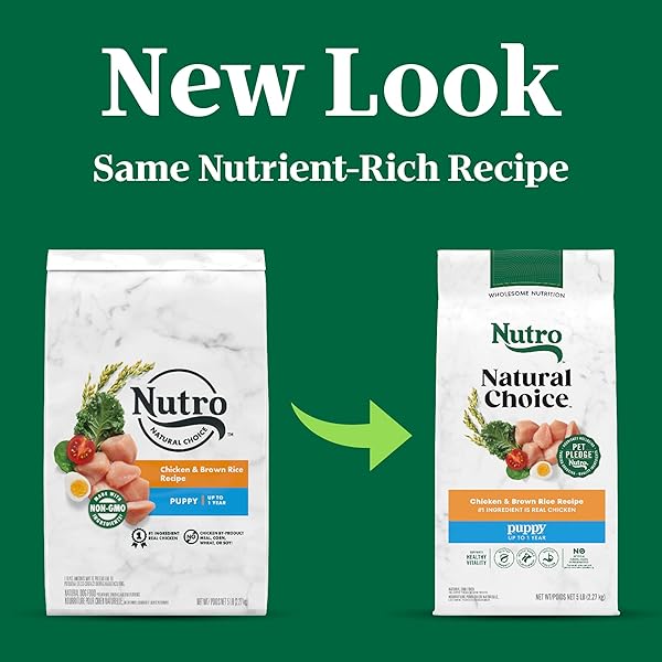 NUTRO NATURAL CHOICE PUPPY DRY DOG FOOD, CHICKEN AND BROWN RICE RECIPE, 5 LBS.