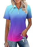 LOMON Womens Soft Golf Shirts Short Sleeve Quick