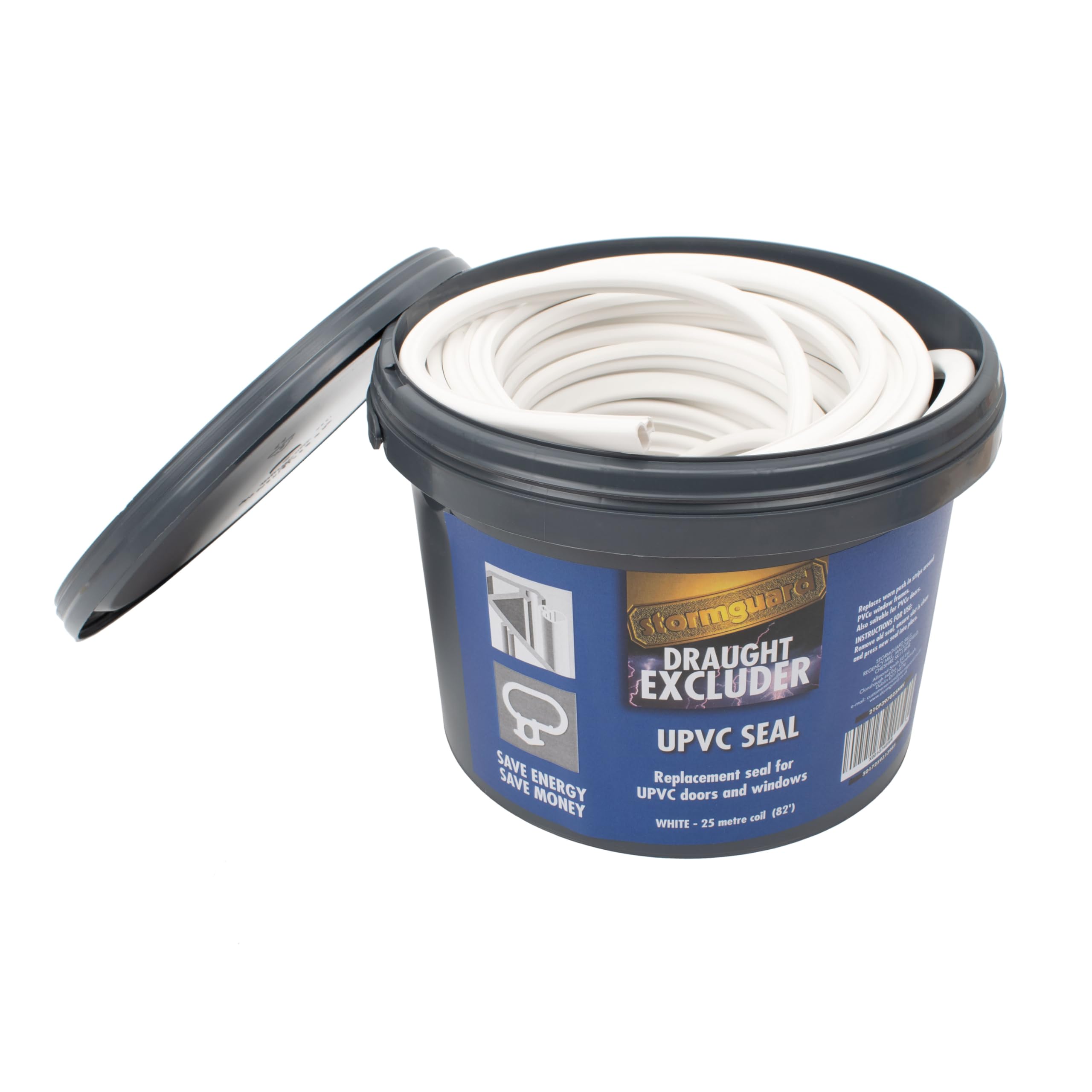 Stormguard UPVC Replacement Door and Window Gasket Rubber Seal (White) 25 Metres Double Glazing Seal