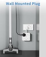 Mscien 4 Gang Extension Lead 4 USB (USB-C 3A) Short Cord Power Strip Wall Mount view 3