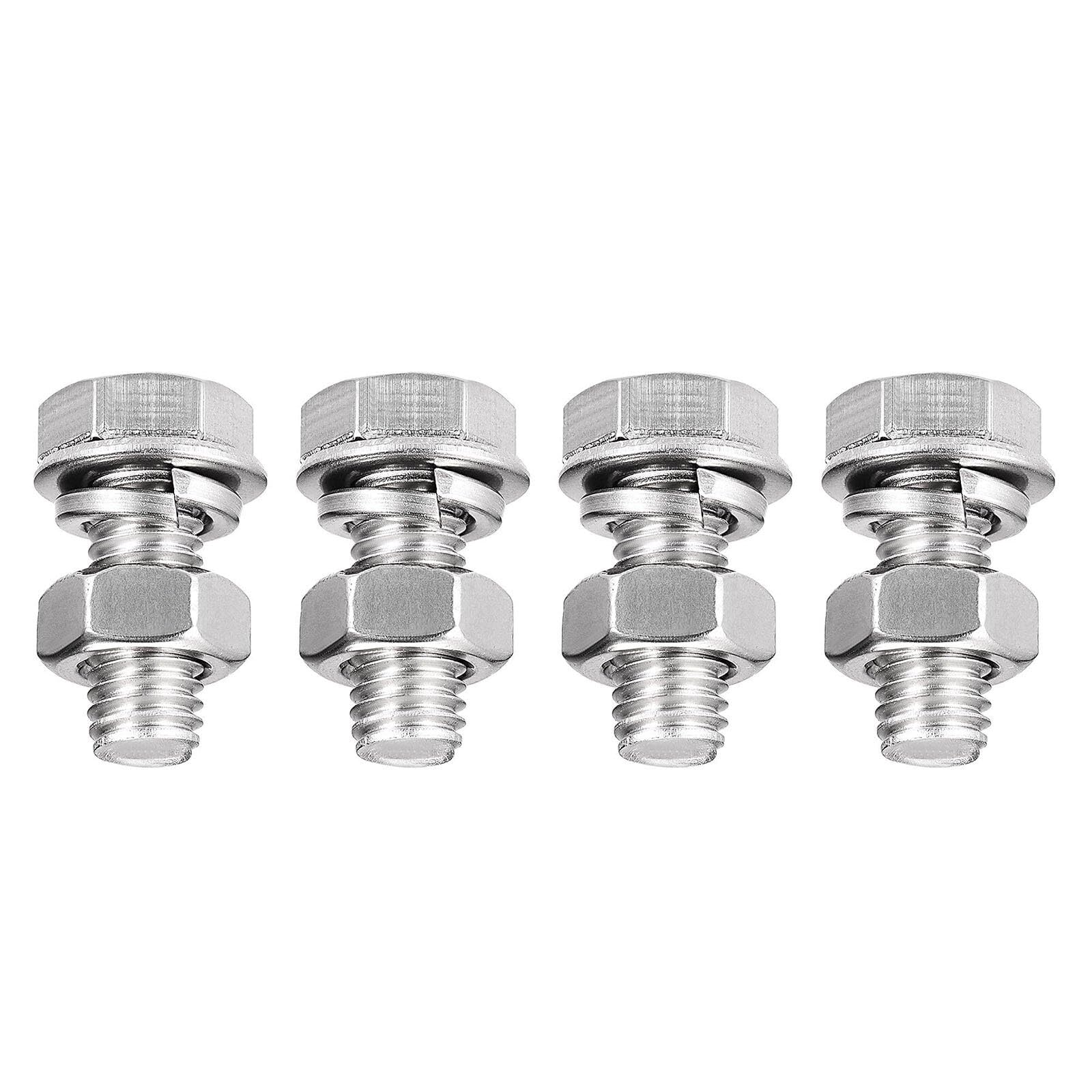 TA-VIGOR 4Pcs M8 x 20mm Hex Head Screws Bolts, Nuts, Flat & Lock Washers Kits, Fully Thread Hexagon Bolts, High Tensile Cap Screws for Metal Work, Automotive Machinery, Bike Motorcycles Repair